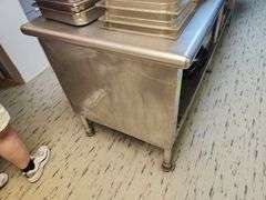 8 ft stainless steel table no contents