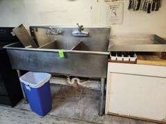3 bowl stainless steel sink