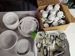 Plates bowls cups and glasses