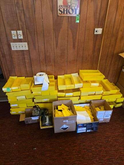 Yellow plastic shelves and dividers image