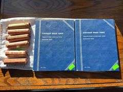 5 Rolls Pennies, Lincoln HeadCent Collection Book 1 and Book 2 Both partially full
