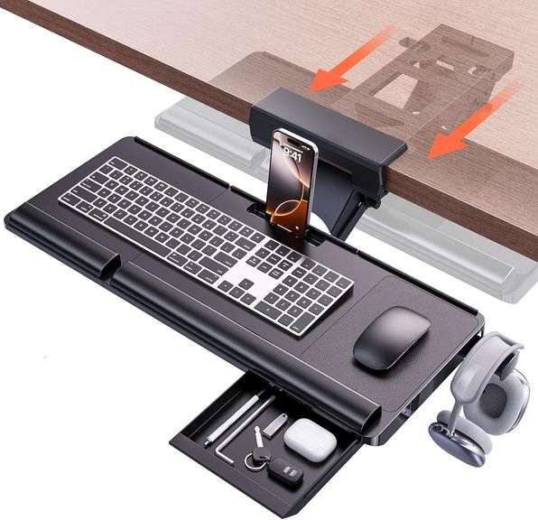 Klearlook Upgraded Ergonomic Keyboard Tray Under Desk, Adjus image