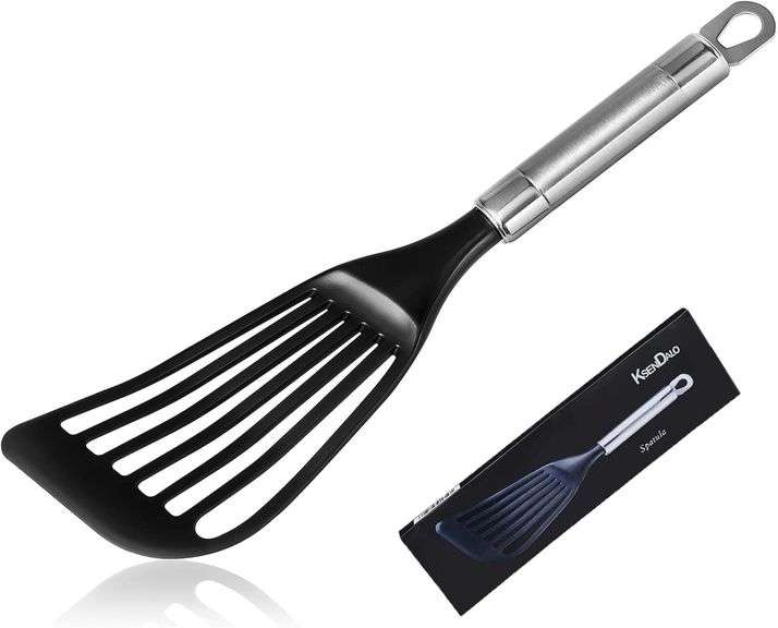 KSENDALO Thin Kitchen Spatula Turner for Egg,Fish, Slotted F image