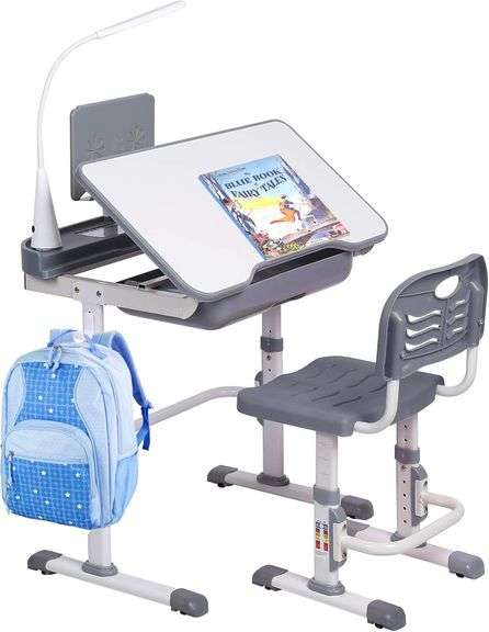 $129 Kids' Desk and Chair Set, Height Adjustable Child's Sch image