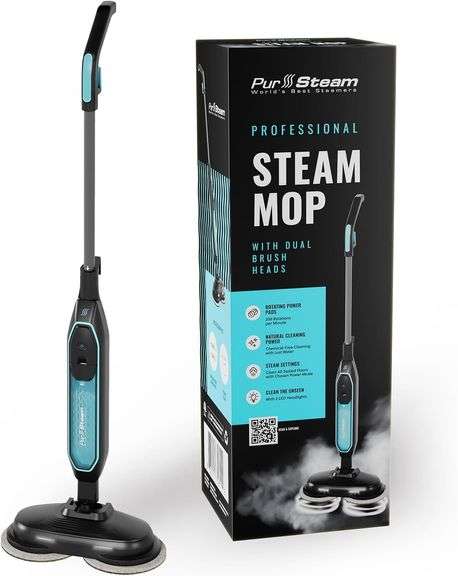 $130 Pursteam ScrubMaster Steam Mop with Dual Scrubbing Head image