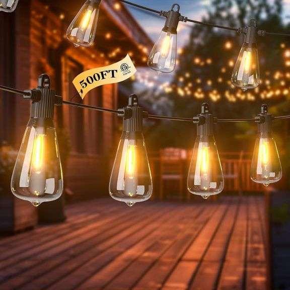 $200 FOOMAN LED Outdoor String Lights, 500FT Outside Waterpr image