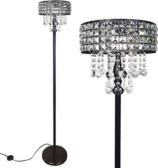 beaysyty Modern K9 Clear Glass Crystals Floor Lamp, Crystal image
