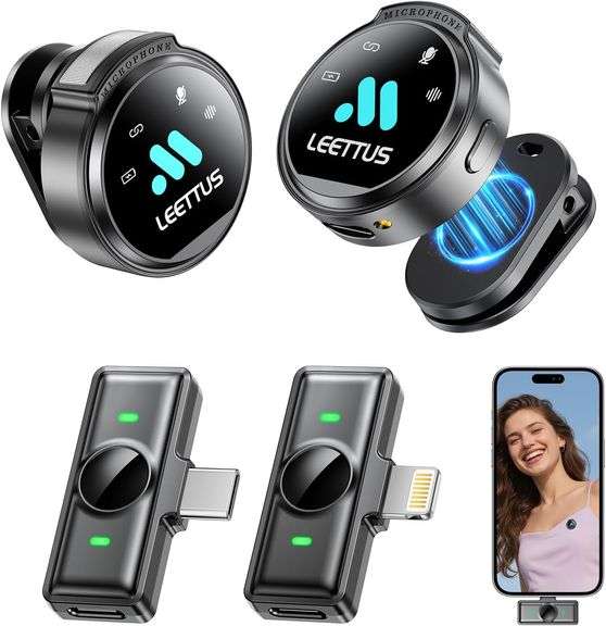 2 Pcs True Dual Receivers Mini Microphone for iPhone 7-16/An image