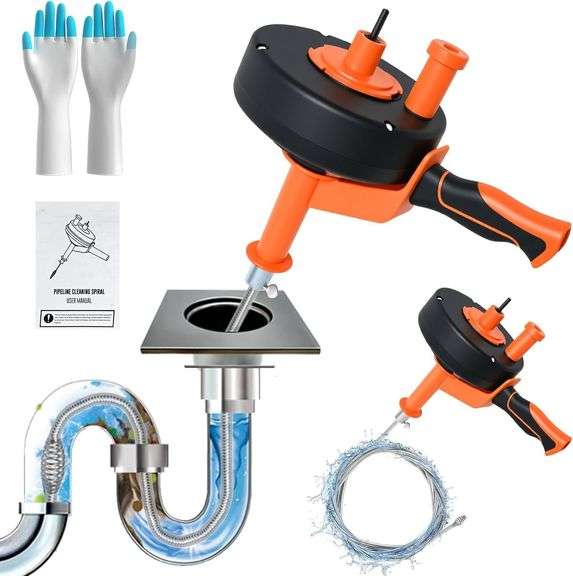 Drain Auger 25ft, Drain Snake with Drill Adapter, Plumbing S image
