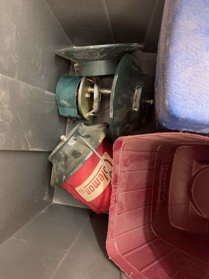 Tub of miscellaneous lantern supplies image