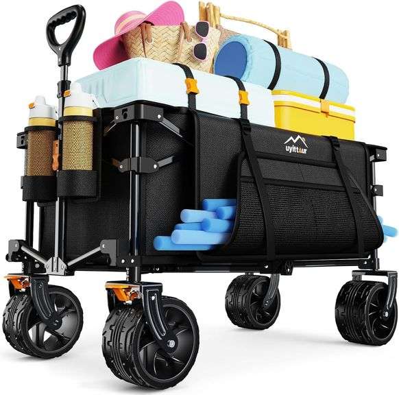 Collapsible Wagon Cart Heavy Duty Foldable, Folding Beach Wa image