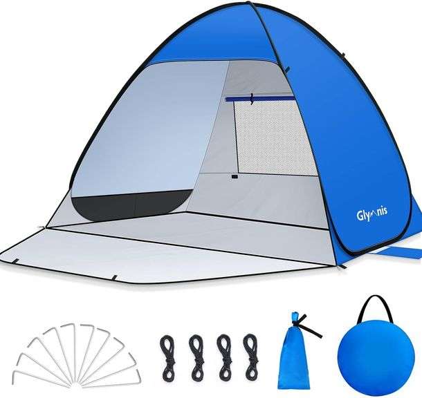 Glymnis Pop Up Beach Tent Beach Shade Tent for 1-4 Persons S image