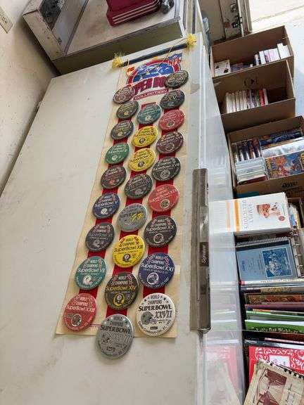 Super Bowl banner with Collectable pins image