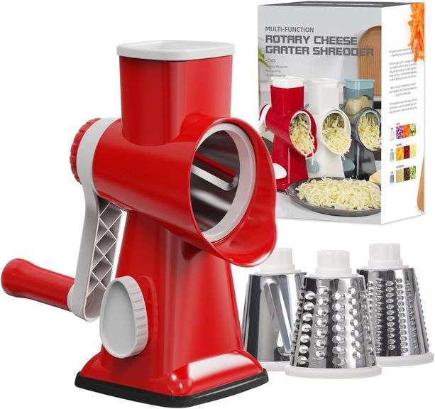 Cheese Grater Cheese Shredder with 3 Interchangeable Blades, image
