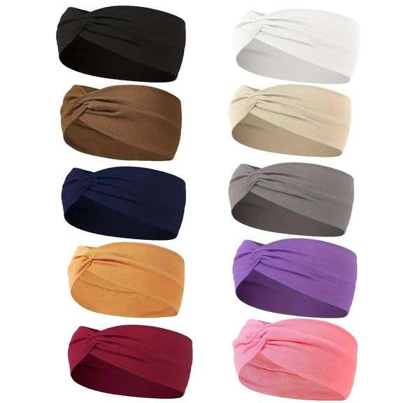 10PCS Headbands for Women Hair Cotton Headband Non-slip Stre image