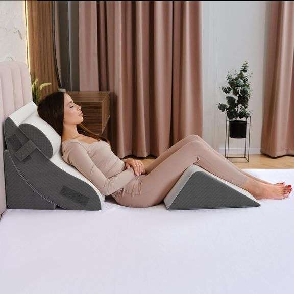 $144 Kolbs Bed Wedge Pillow Chic Jacquard Cover for Sleeping image