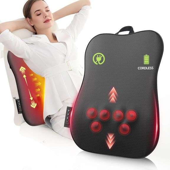 Walking Full Back Massager with Heat,Rechargeable Cordless B image