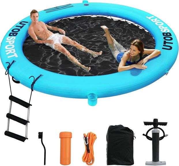 $190 Inflatable Water Hammock Floating Dock 8x8 FT Water Flo image