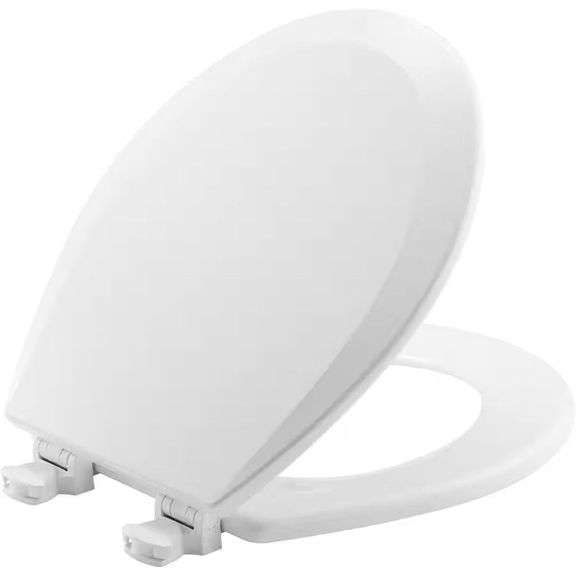 BEMIS Round Enameled Wood Closed Front Toilet Seat in Cotton image