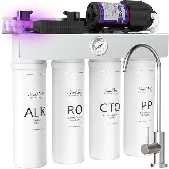 $240 SimPure T1-400ALK Alkaline UV Reverse Osmosis System, N image