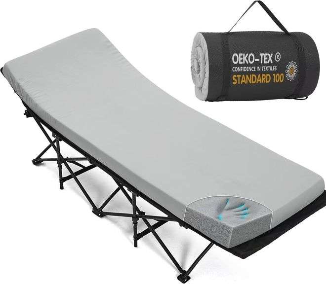 CYMULA Camping Cot Mattress 2in Memory Foam Sleeping Pad,Sof image