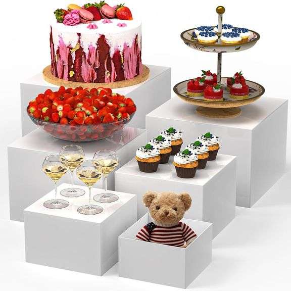 6 PCS Buffet Risers, Large Food Risers for Buffet Table, Dis image