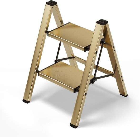 HillhutApex 2 Step Stool, Aluminum Foldable Step Ladder, Lig image