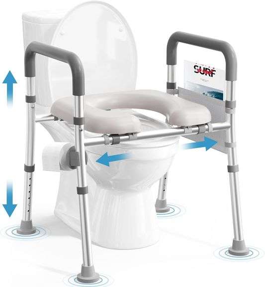 Toilet Seat Riser for Seniors, Raised Toilet Seat with Handl image