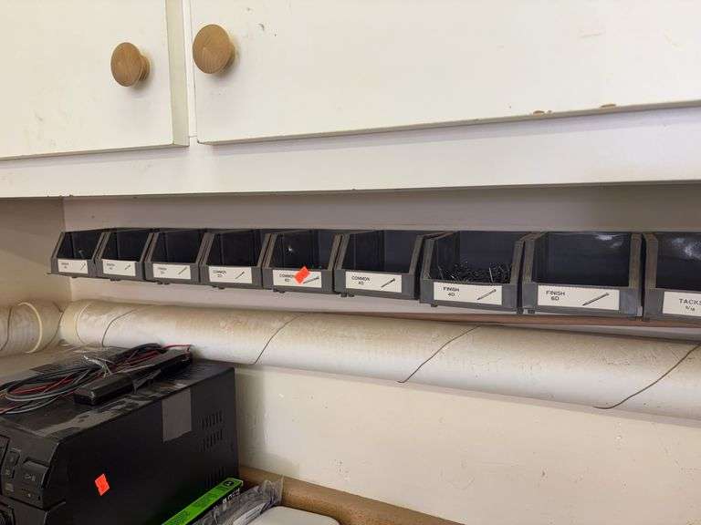 Multiple plastic storage bins image