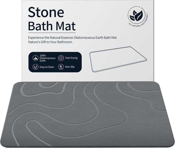 Stone Bath Mat Diatomaceous Earth Shower Mat Non-Slip Super image