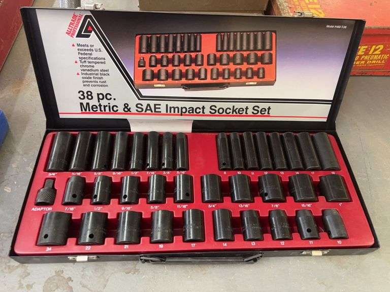 Alltrade 38pc metric SAE impact socket set image