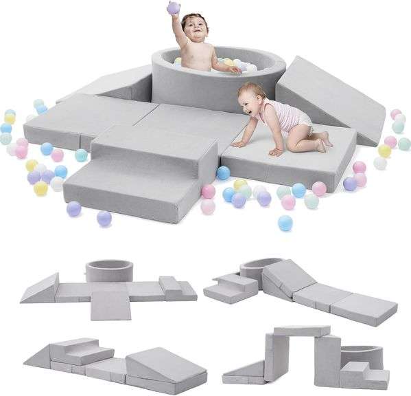 Foam Climbing Blocks with Ball Pit & Stairs for Toddlers Age image