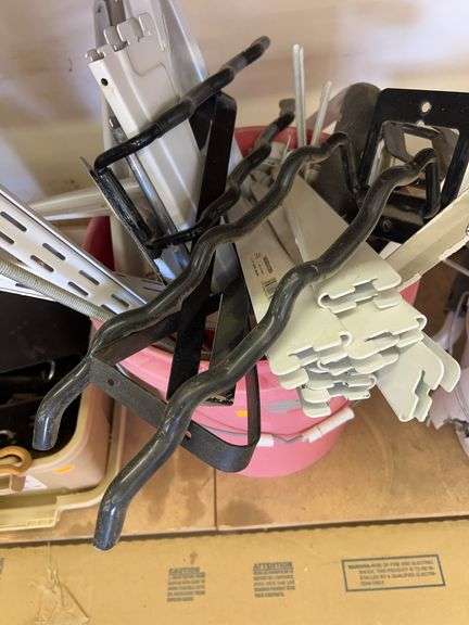 Assorted garage shelving brackets image
