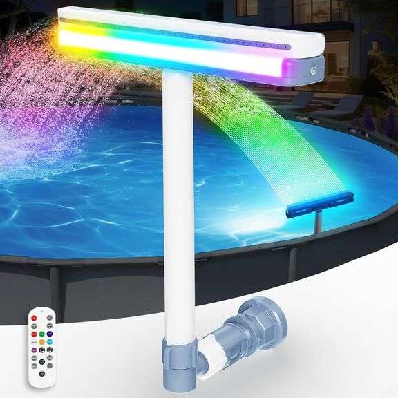 Upgraded Pool Fountain with Remote - 2025 Adjustable Waterfa image