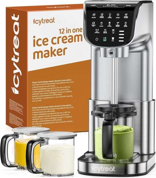$210 Ice Cream Maker Machine 12-in-1, Full Automatic Stainle image