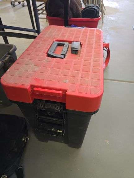 Tote of miscellaneous Tools and hardware image