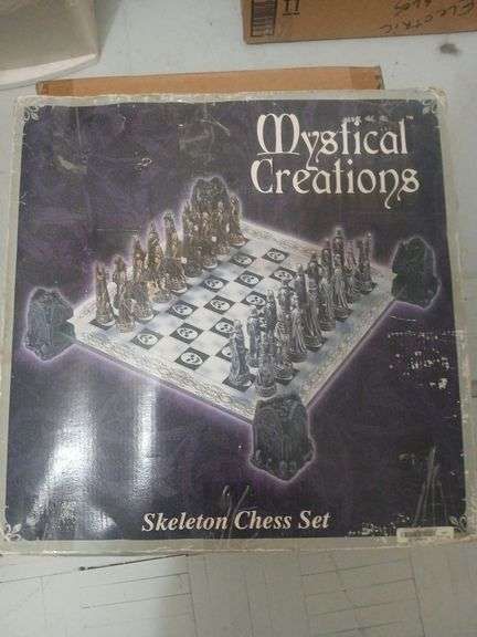 Skeleton chess set. Mystical creation. image