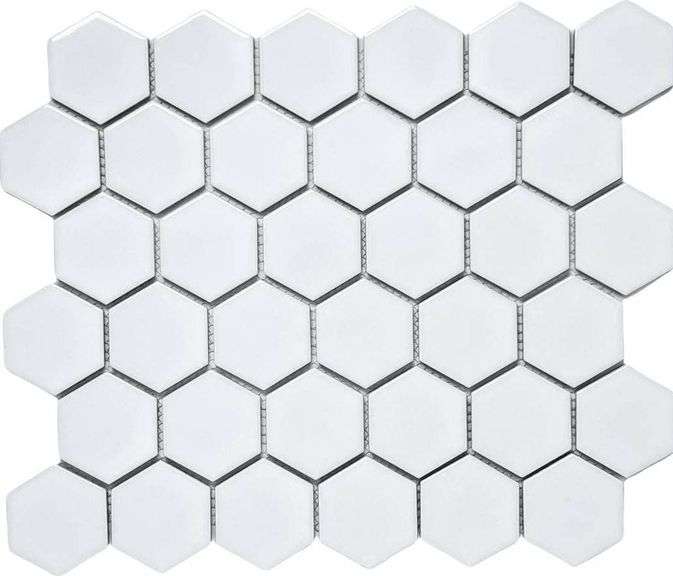 Tenedos Hexagon 2 Inch Glossy 2x2 Porcelain Floor Wall Mosai image