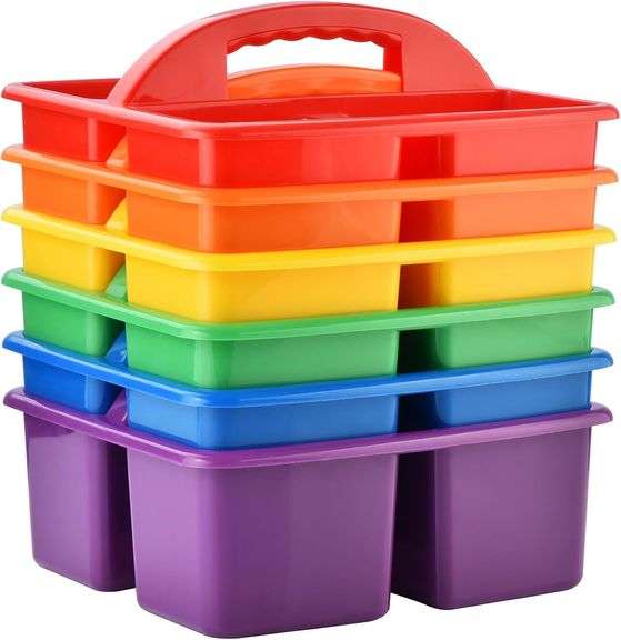 ALINK Plastic Classroom Caddy Organizer with Handle, 6-Pack image