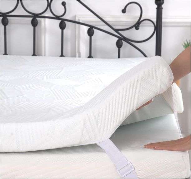 $110 3 Inch Queen Size Memory Foam Mattress Topper, Cooling image