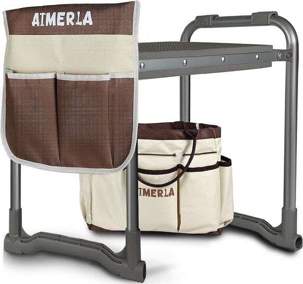 Aimerla Foldable Garden Kneeler Seat Heavy Duty Upgraded Wid image