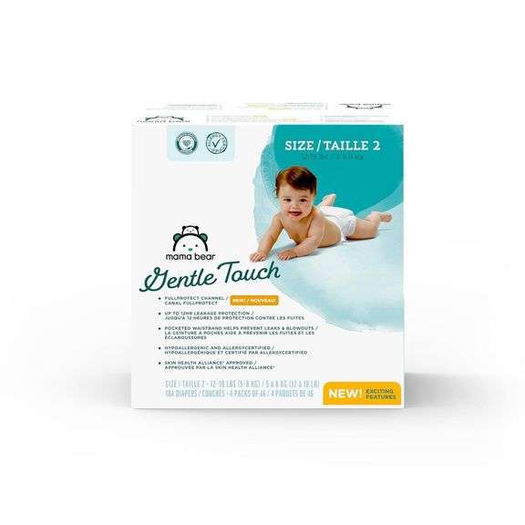 Amazon Brand - Mama Bear Gentle Touch Diapers, Size 2, 184 C image