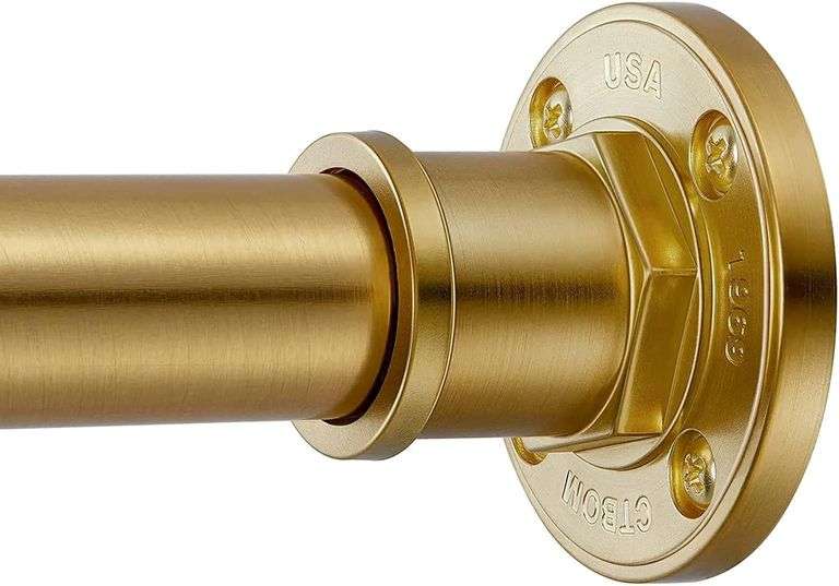 BRIOFOX Industrial Shower Curtain Rod - 2-in-1 Design Tensio image