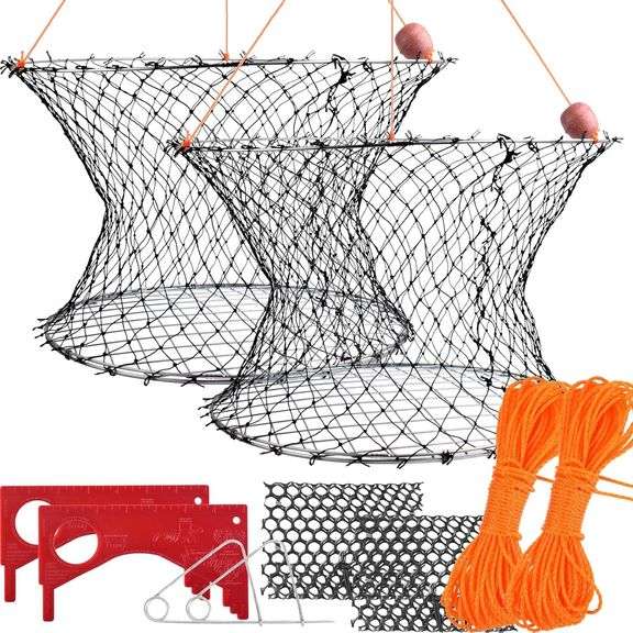 Double Ring Crab Trap - Steel Ring Crab Net, 24" Top, 20" Bo image