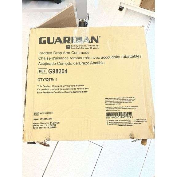 GUARDIAN Padded Drop Arm Commode 15x24.7 image
