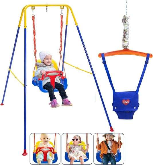 Toddler Swing Set, 3-in-1 Baby Swing Outdoor/Indoor, Toddler image