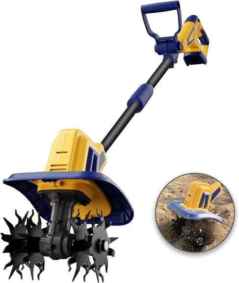 Cordless Tiller Cultivator Compatible with Dewalt 20V Batter image