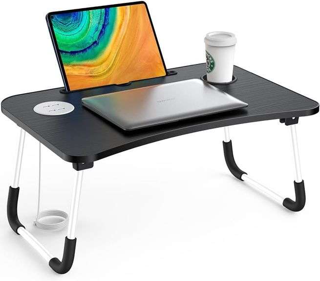 Bed Table Elekin Folding Lap Desk Laptop Desk Table with Sto image