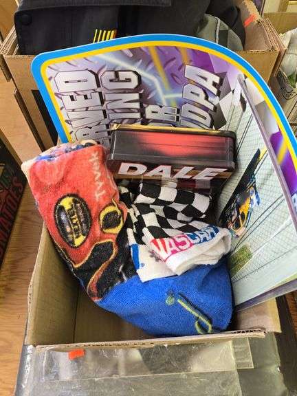 2 boxes of miscellaneous Nascar collectibles image