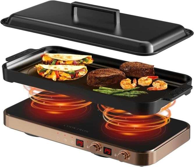 $180 Portable Compact 2 Burner Induction Cooktop Electric St image